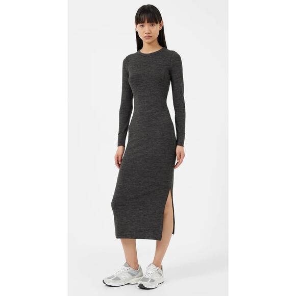 French Connection Sweeter Sweater Long Sleeve Midi Dress Womens Small Charcoal - Picture 1 of 11